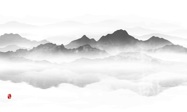 裝飾畫新中式水墨畫意境山