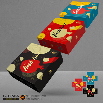 水果禮盒包裝設(shè)計展開圖