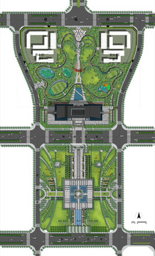 建筑規(guī)劃設計彩色總平面圖