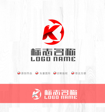 K字母KD标志飞鸟logo