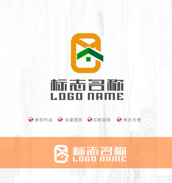 XQ字母QX标志房子logo