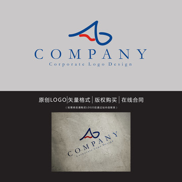 AB字母logo