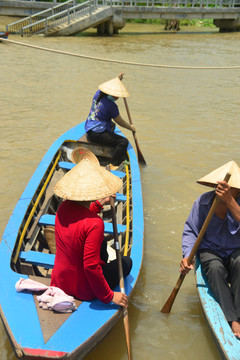 越南九龙江风景区游船船工