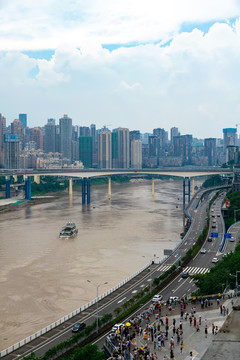 重庆山城李子坝观景台