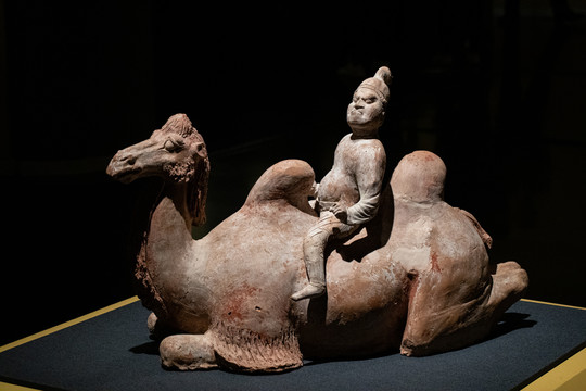 唐代彩绘陶骑骆驼俑