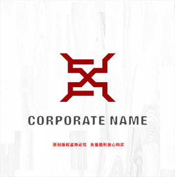 X字母標志鼎型logo