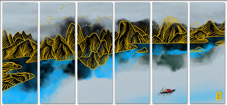 金线山水装饰画