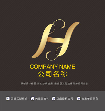 金色字母HLOGO