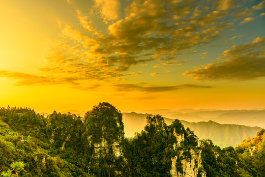 天子山日落美景