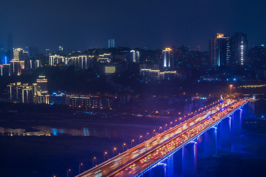 重庆长江大桥夜景