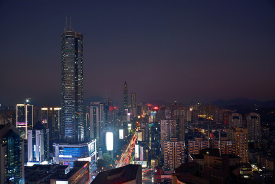 深圳罗湖城市风光夜景