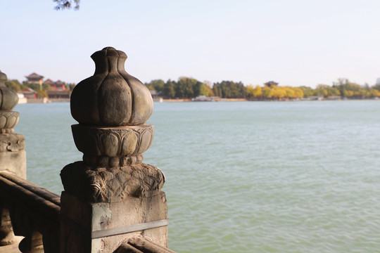 颐和园昆明湖汉白玉围栏