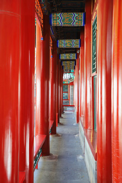 中式长廊柱子