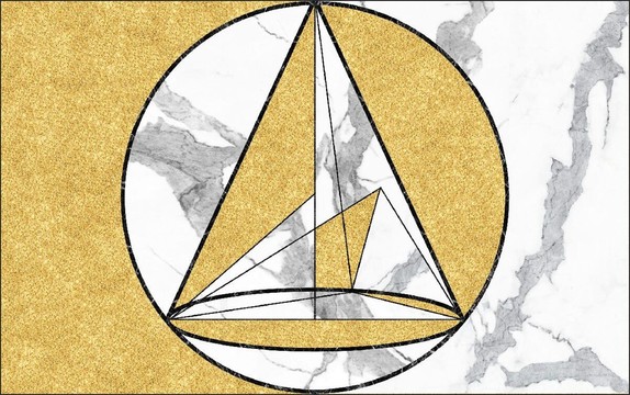 黑金花幾何線條石紋金色背景墻