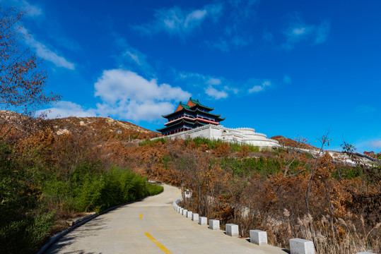 秋日的山东省威海市仙姑顶景区风