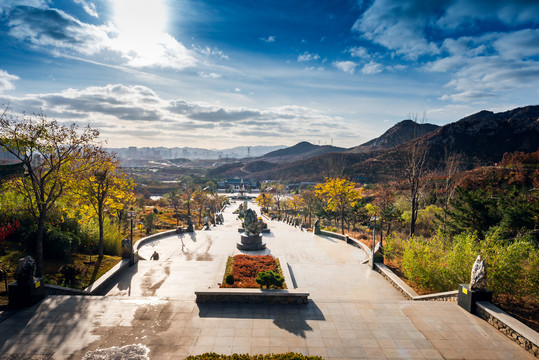 秋日的山东省威海市仙姑顶景区风