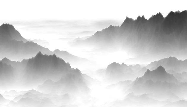 抽象意境水墨山水畫