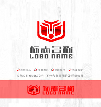 书本教育标志建筑地产logo