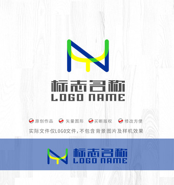 YN字母NY标志炫彩logo