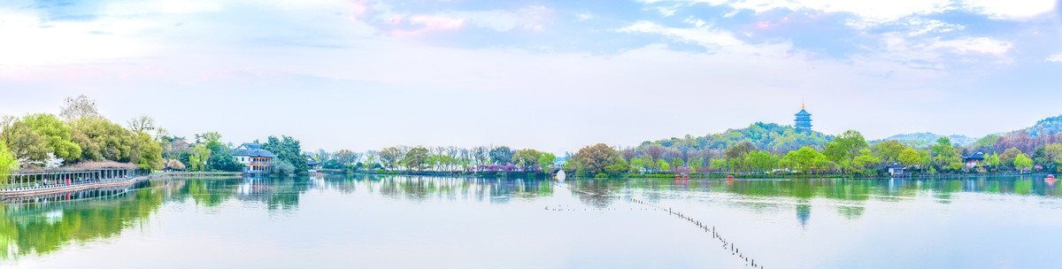 杭州西湖春景大画幅全景图