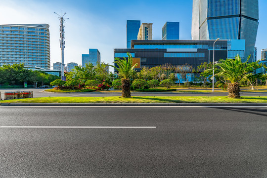 厦门金融区办公楼和城市道路