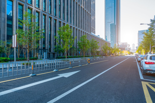 宁波东部新现代建筑街道摩天大楼