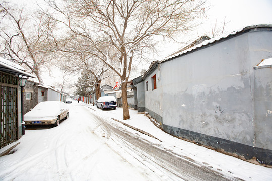 北京胡同雪景