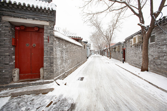 北京胡同雪景