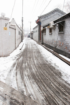 北京胡同雪景