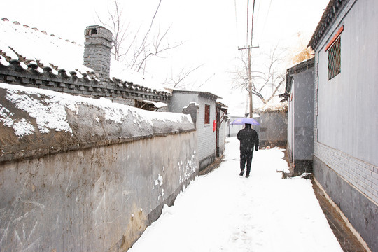 北京胡同雪景