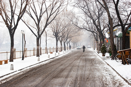 北京胡同雪景