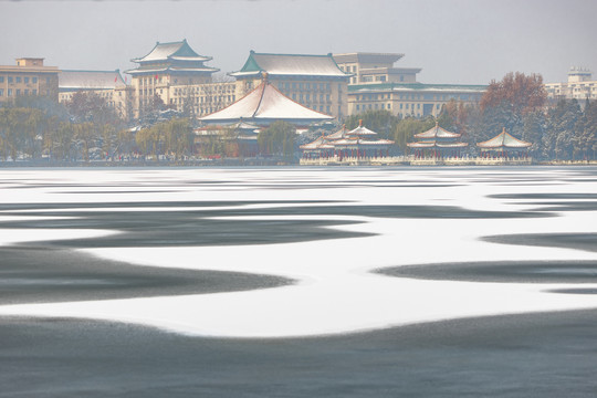 北京五龙亭雪景风光