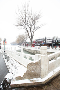 北京什刹海雪景