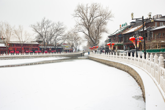 北京什刹海雪景