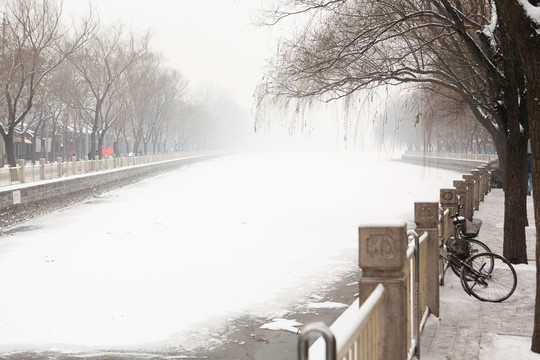 北京什刹海雪景