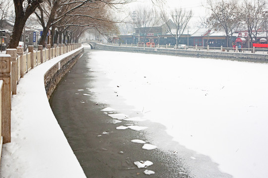 北京什刹海雪景