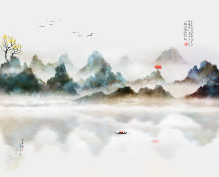 輕奢水墨畫