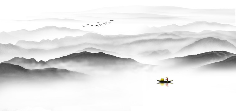 山水意境水墨山水