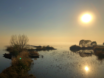 水域黄昏风景