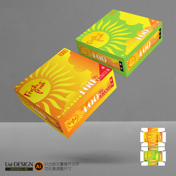 水果禮盒包裝設計展開圖