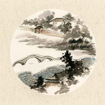 国画小山村