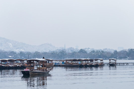 杭州西湖雪景