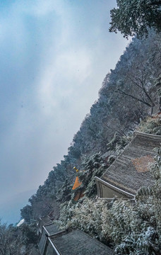 潭柘寺雪景大山古建筑雪景