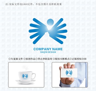 抽象人物手掌LOGO