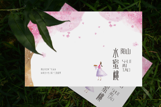 陽(yáng)山水蜜桃包裝粉色