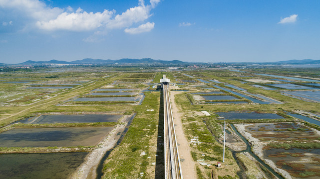 航拍青岛地铁11号线终点