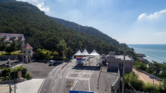 航拍青岛崂山风景区