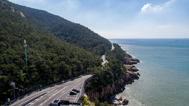 航拍青岛崂山风景区