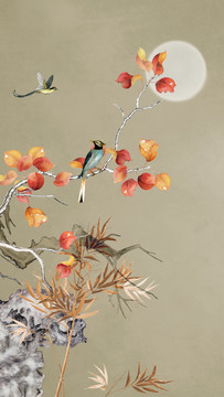 工筆花鳥屏風(fēng)