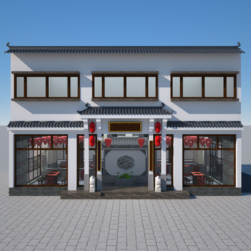 徽派馬頭墻餐廳門頭
